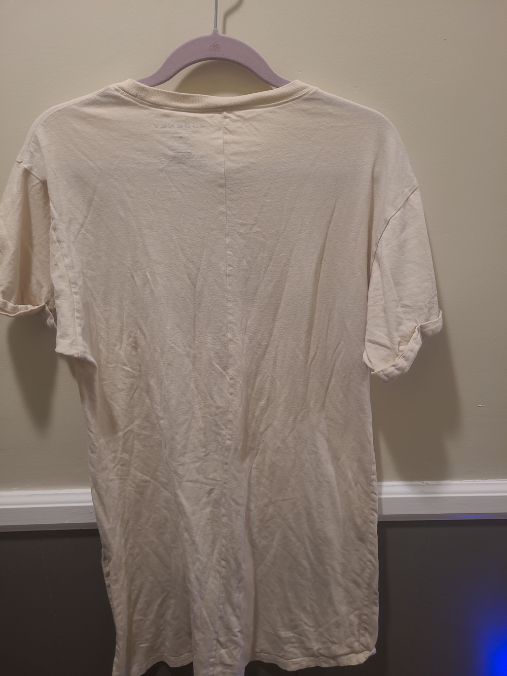 Journey Band Tshirt Dress Nightgown Ivory Graphic Womens Medium Rock n Roll FLAW - Picture 6 of 9